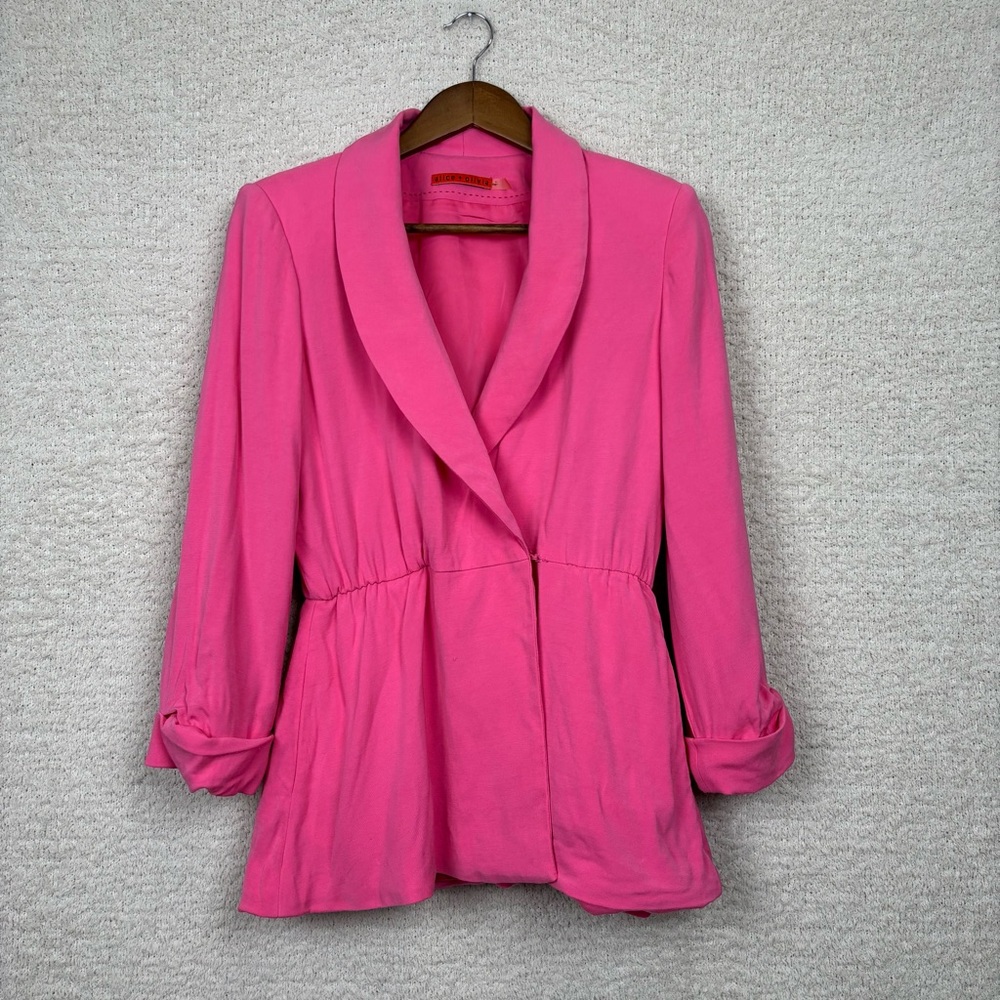 Alice + Olivia Jacket Womens S/M Bubble Gum Pink Lined Padded Viscose Blend